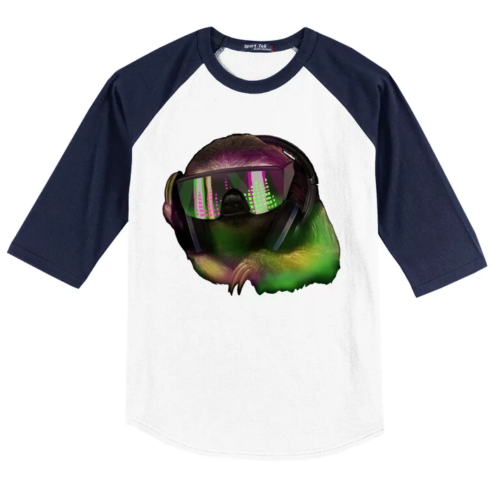 Lazy DJ Sloth Baseball Sleeve Shirt