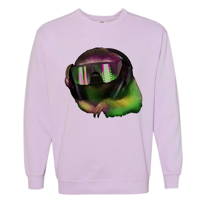 Lazy DJ Sloth Garment-Dyed Sweatshirt