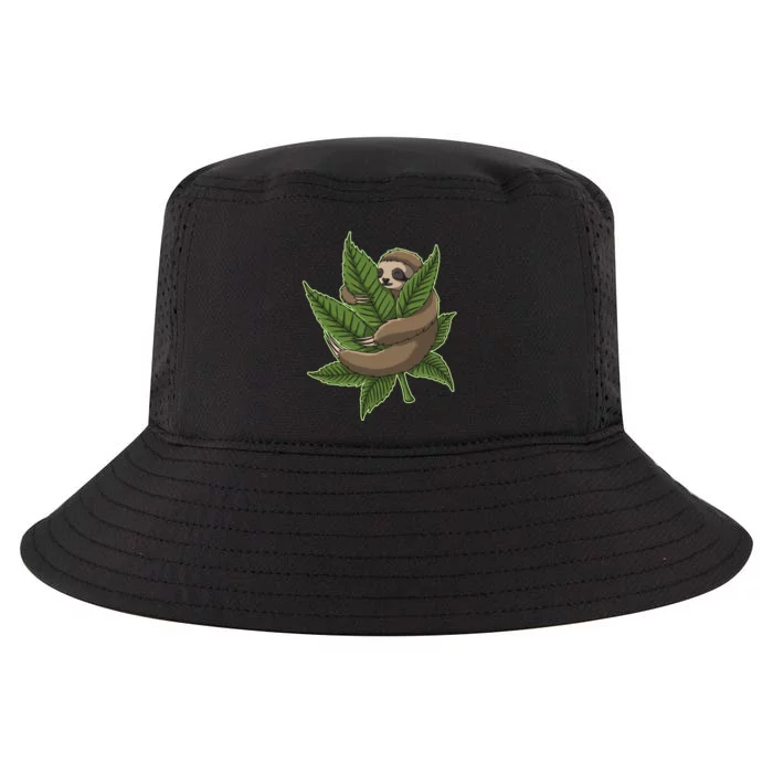 Lazy Sloth Cannabis Leaf Cool Comfort Performance Bucket Hat