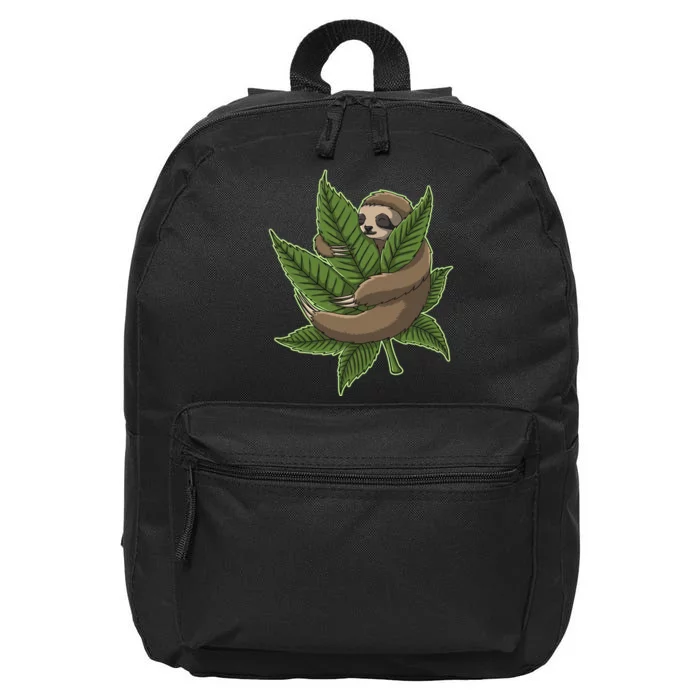 Lazy Sloth Cannabis Leaf 16 in Basic Backpack