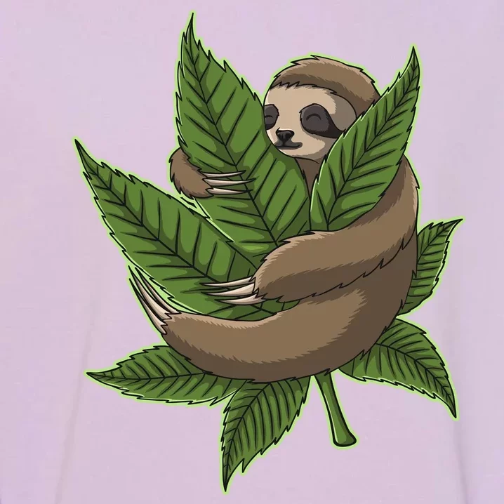 Lazy Sloth Cannabis Leaf Garment-Dyed Sweatshirt