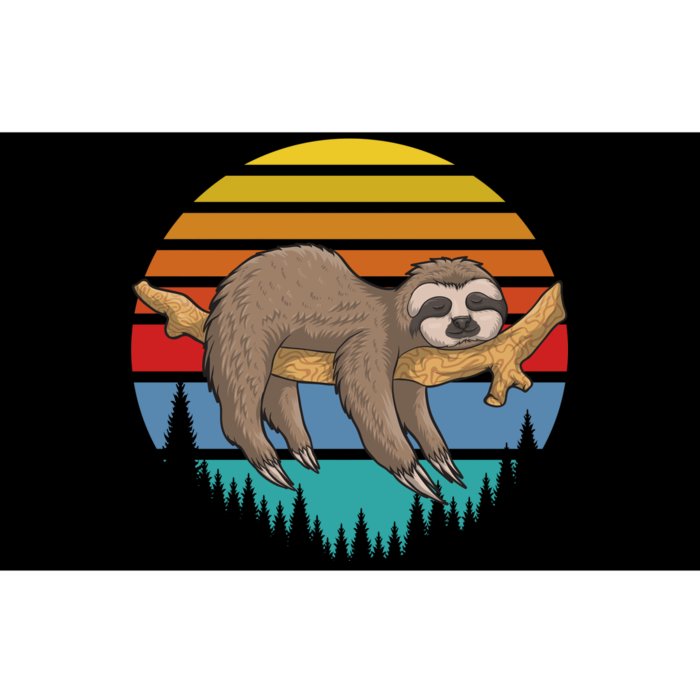 lazy Sloth Retro Sunset Bumper Sticker