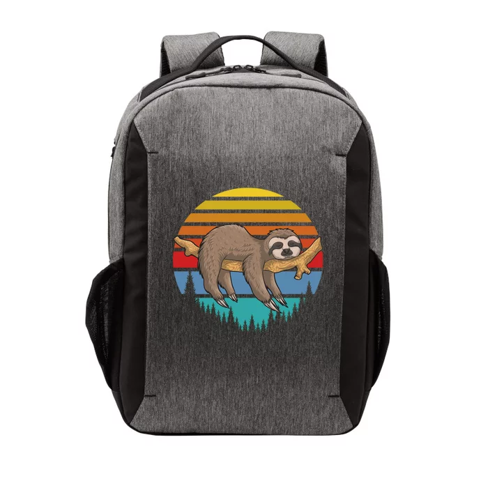 lazy Sloth Retro Sunset Vector Backpack