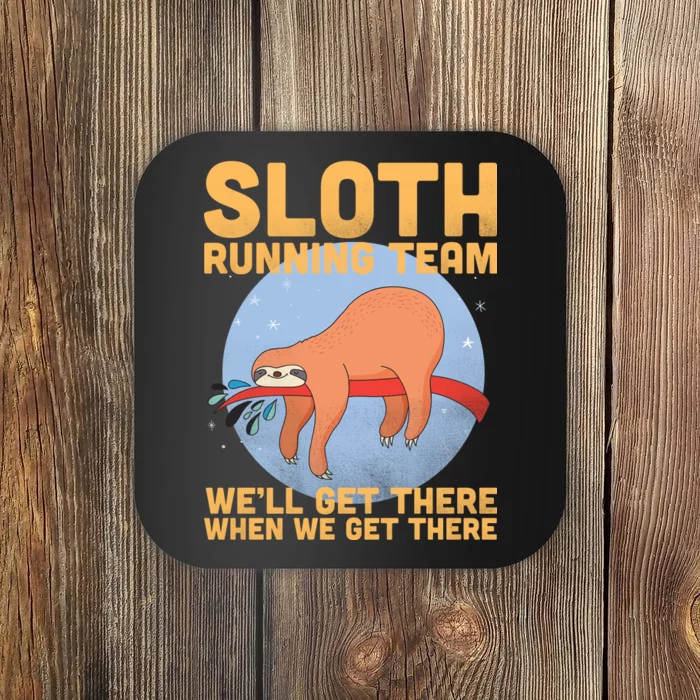 Lazy Sloth Running Team Distressed Coaster