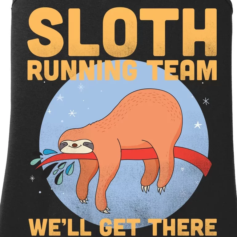 Lazy Sloth Running Team Distressed Ladies Essential Tank