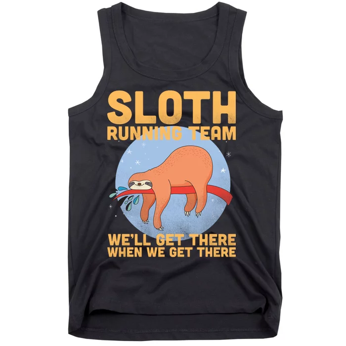 Lazy Sloth Running Team Distressed Tank Top