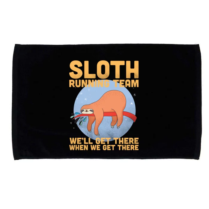 Lazy Sloth Running Team Distressed Microfiber Hand Towel