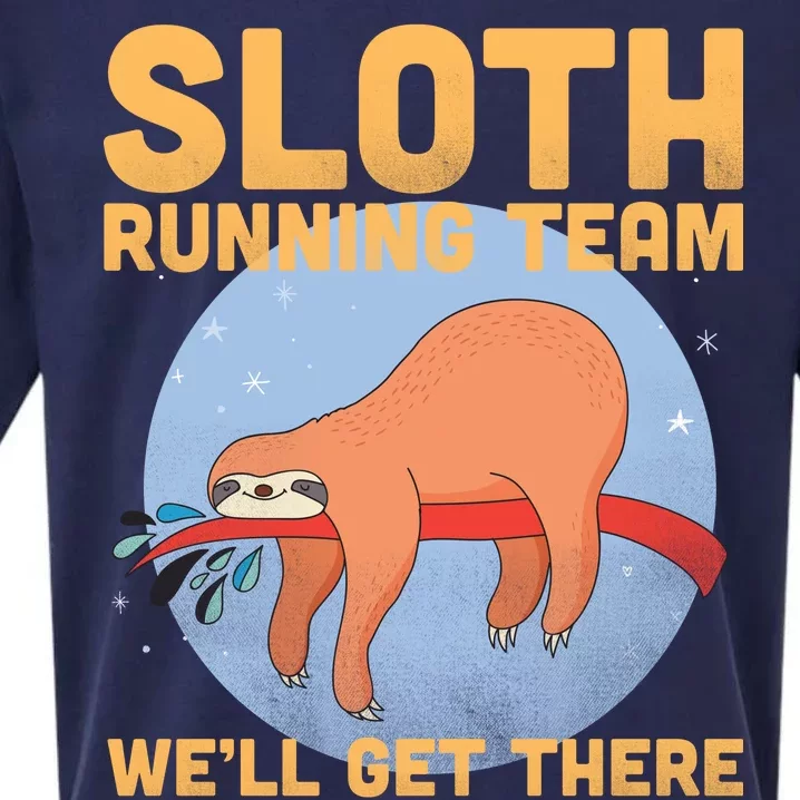 Lazy Sloth Running Team Distressed Sueded Cloud Jersey T-Shirt