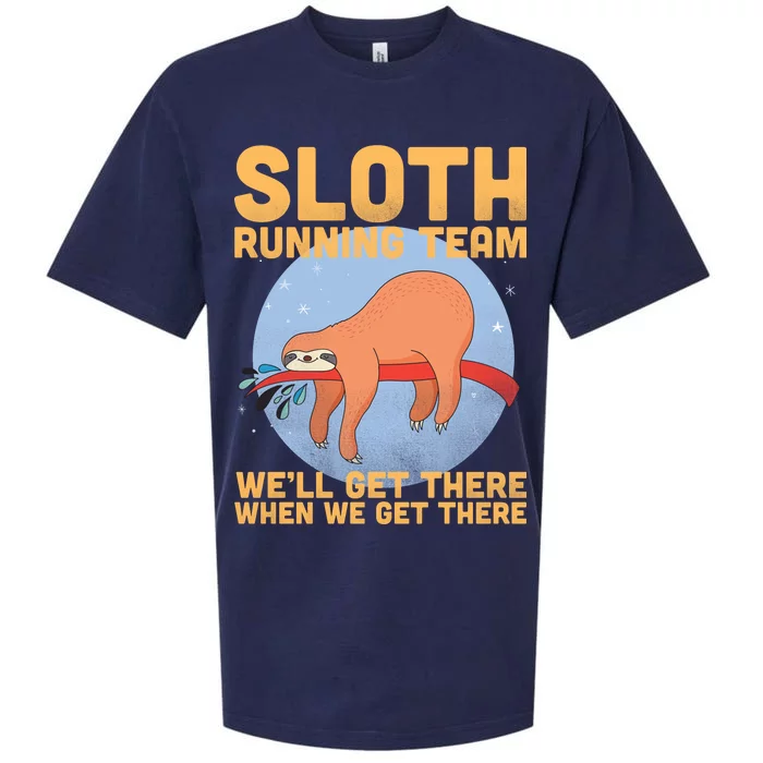 Lazy Sloth Running Team Distressed Sueded Cloud Jersey T-Shirt