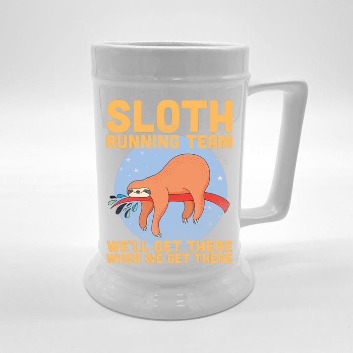 Lazy Sloth Running Team Distressed Front & Back Beer Stein