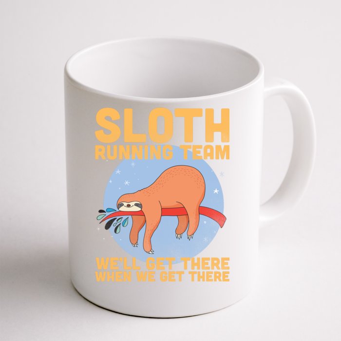 Lazy Sloth Running Team Distressed Front & Back Coffee Mug