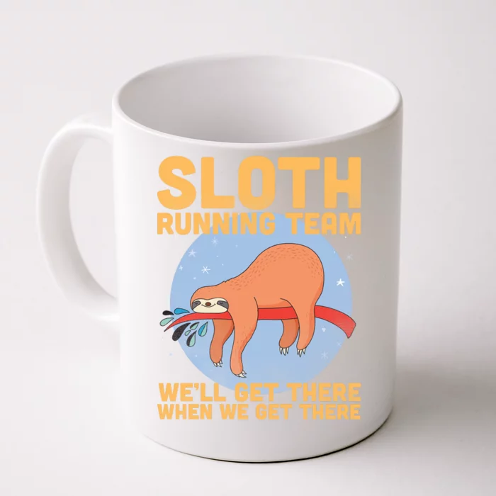 Lazy Sloth Running Team Distressed Front & Back Coffee Mug