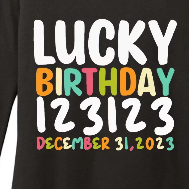 Lucky Birthday 123123 Happy New Year 2024 Birthday Party Womens CVC Long Sleeve Shirt