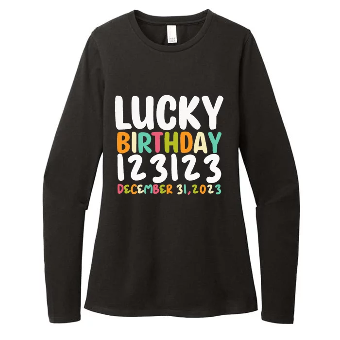 Lucky Birthday 123123 Happy New Year 2024 Birthday Party Womens CVC Long Sleeve Shirt