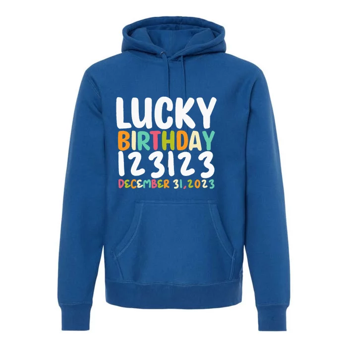 Lucky Birthday 123123 Happy New Year 2024 Birthday Party Premium Hoodie