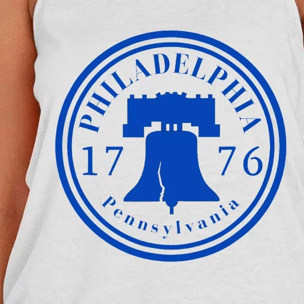 Liberty Bell 1776 Patriotic Philadelphia Pennsylvania Women's Knotted Racerback Tank