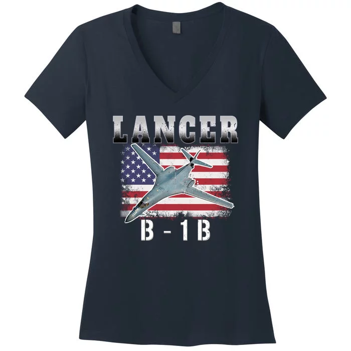 Lancer B 1 B USAF Women's V-Neck T-Shirt