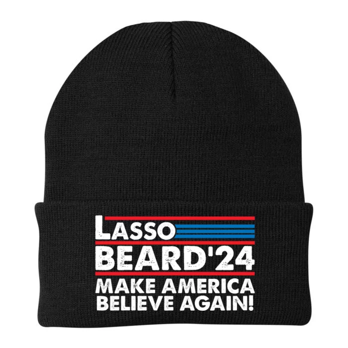 Lasso Beard 2024 Make America Believe Again! Knit Cap Winter Beanie