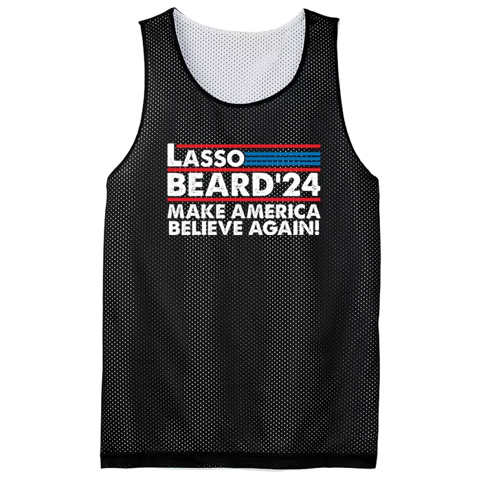 Lasso Beard 2024 Make America Believe Again! Mesh Reversible Basketball Jersey Tank