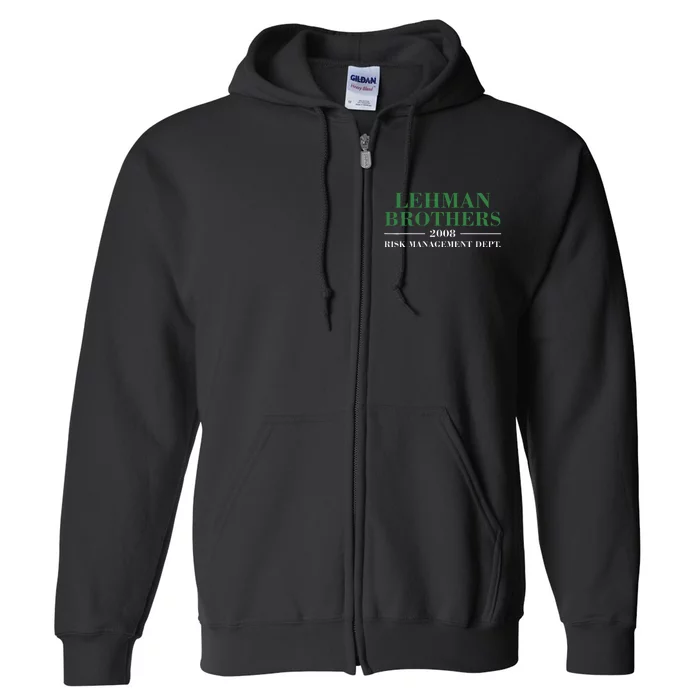 Lehman Brothers 2008 Risk Management Dept Full Zip Hoodie