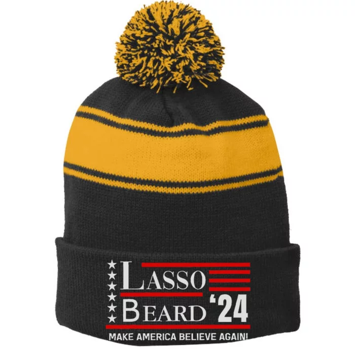 Lasso Beard 24 Stripe Pom Pom Beanie