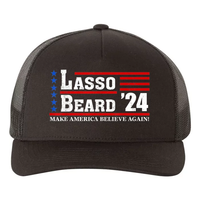 Lasso Beard 2024 American Us Flag Yupoong Adult 5-Panel Trucker Hat