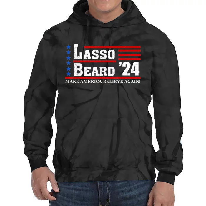 Lasso Beard 2024 American Us Flag Tie Dye Hoodie