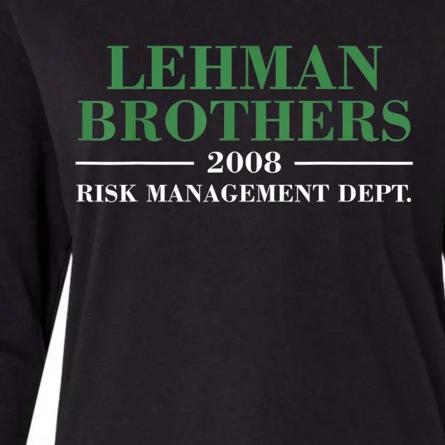 Lehman Brothers 2008 Risk Management Dept Womens Cotton Relaxed Long Sleeve T-Shirt