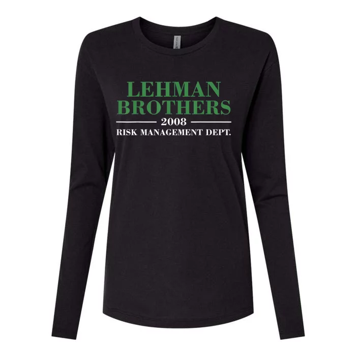 Lehman Brothers 2008 Risk Management Dept Womens Cotton Relaxed Long Sleeve T-Shirt