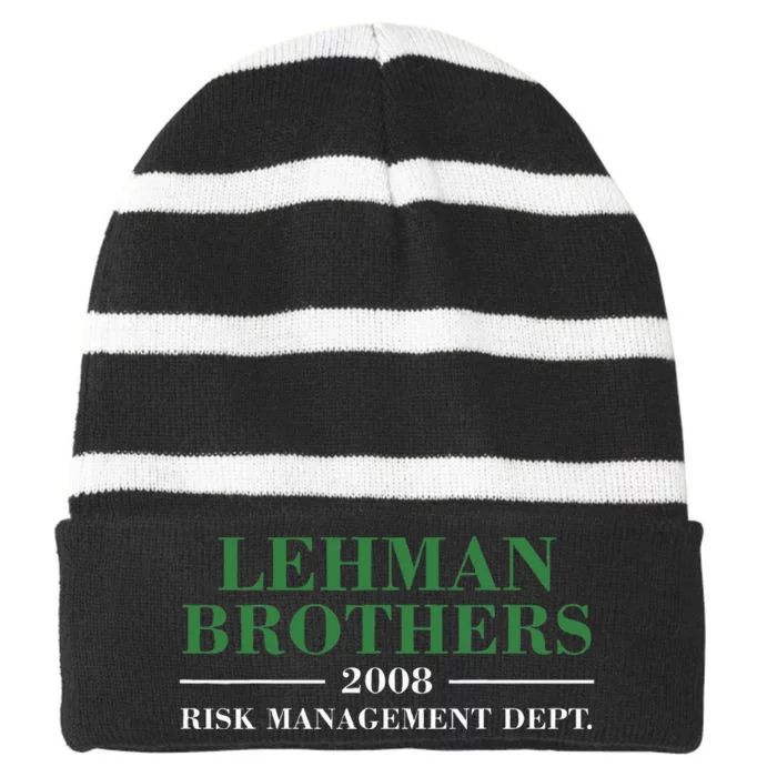 Lehman Brothers 2008 Risk Management Dept Striped Beanie with Solid Band