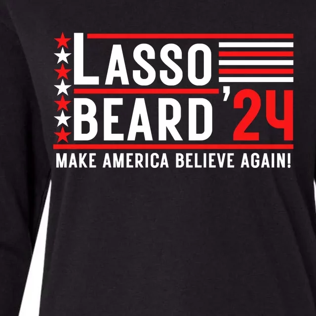 Lasso Beard 2024 Womens Cotton Relaxed Long Sleeve T-Shirt