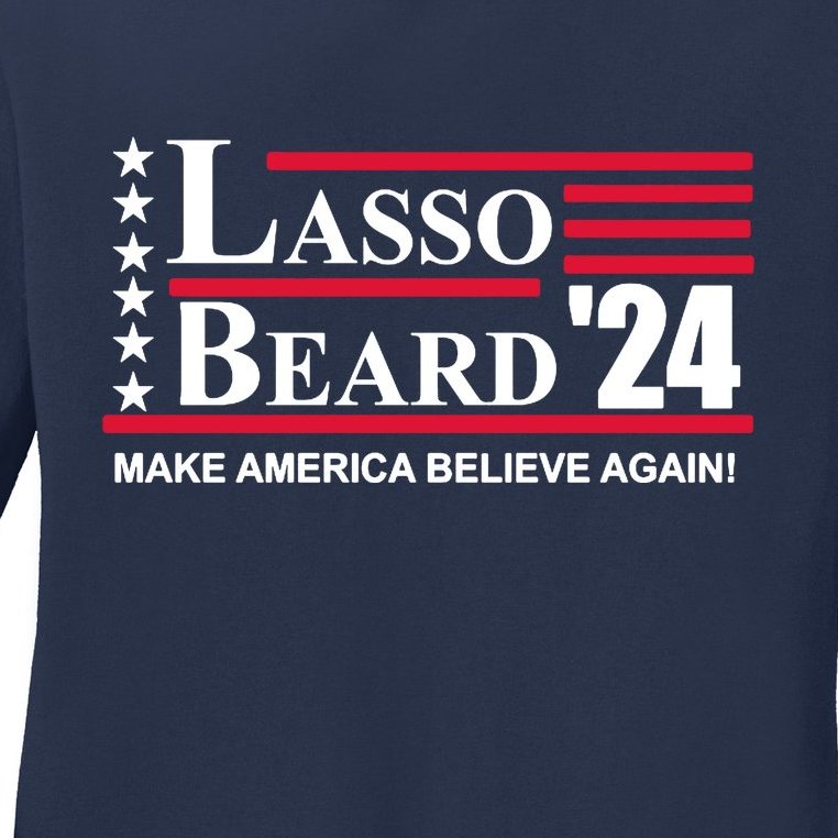 Lasso Beard 2024 Ladies Missy Fit Long Sleeve Shirt