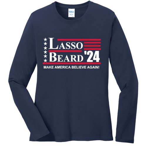 Lasso Beard 2024 Ladies Missy Fit Long Sleeve Shirt