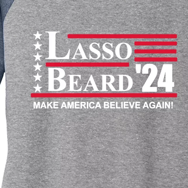 Lasso Beard 2024 Women's Tri-Blend 3/4-Sleeve Raglan Shirt