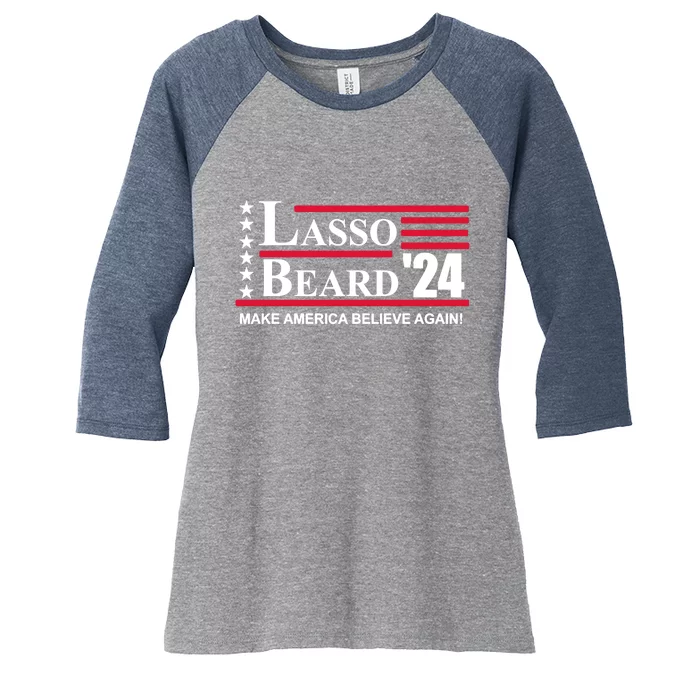 Lasso Beard 2024 Women's Tri-Blend 3/4-Sleeve Raglan Shirt