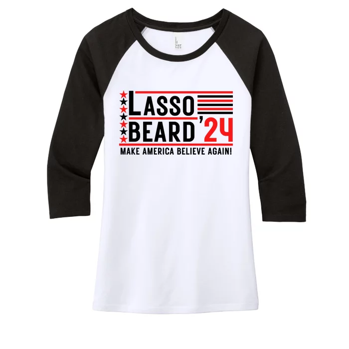 Lasso Beard 2024 Women's Tri-Blend 3/4-Sleeve Raglan Shirt