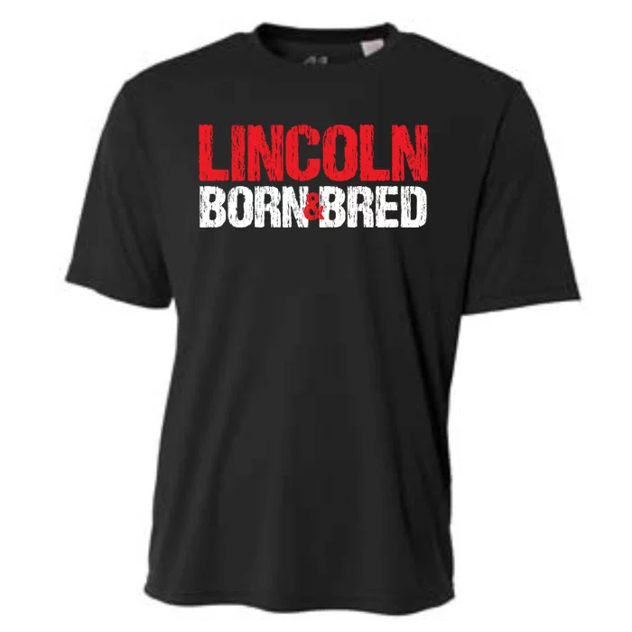 Lincoln Born And Bred Nebraska Hometown Ne Home State Gift Cooling Performance Crew T-Shirt