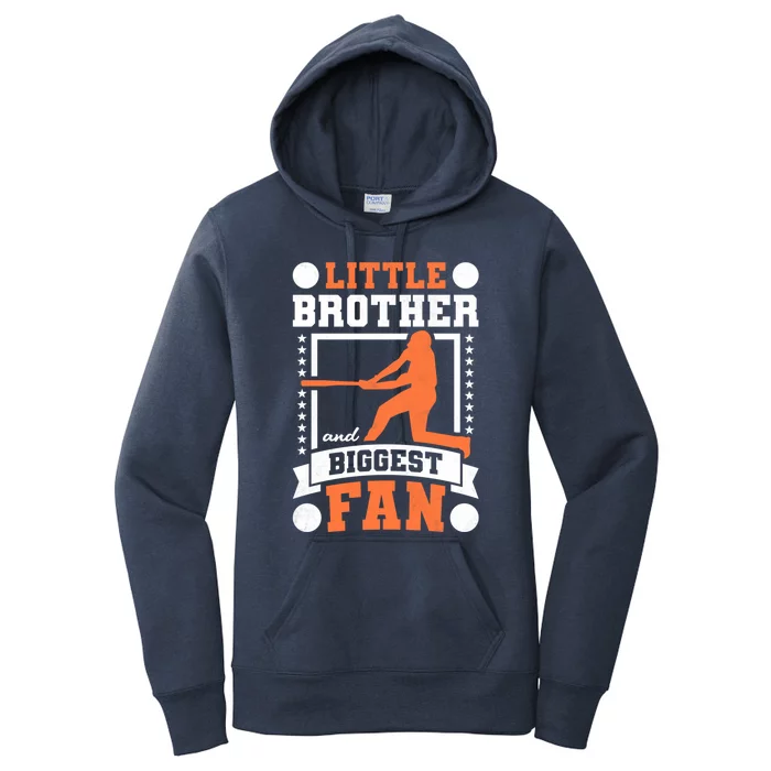 Little Brother And Biggest Fan Baseball Gift Women's Pullover Hoodie