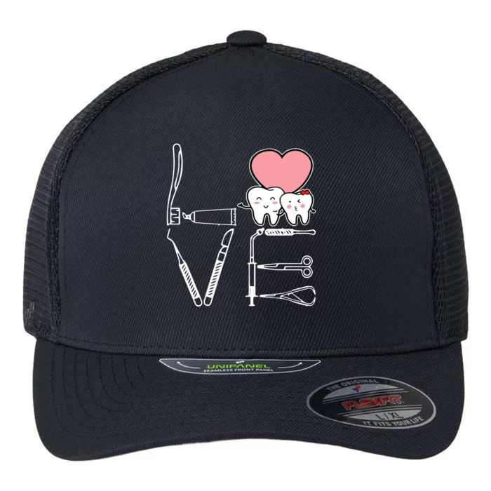 Love Being A Dentist Cute Flexfit Unipanel Trucker Cap