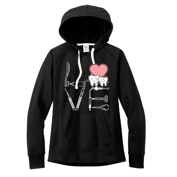 Love Being A Dentist Cute Women's Fleece Hoodie