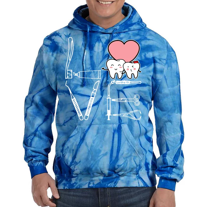 Love Being A Dentist Cute Tie Dye Hoodie