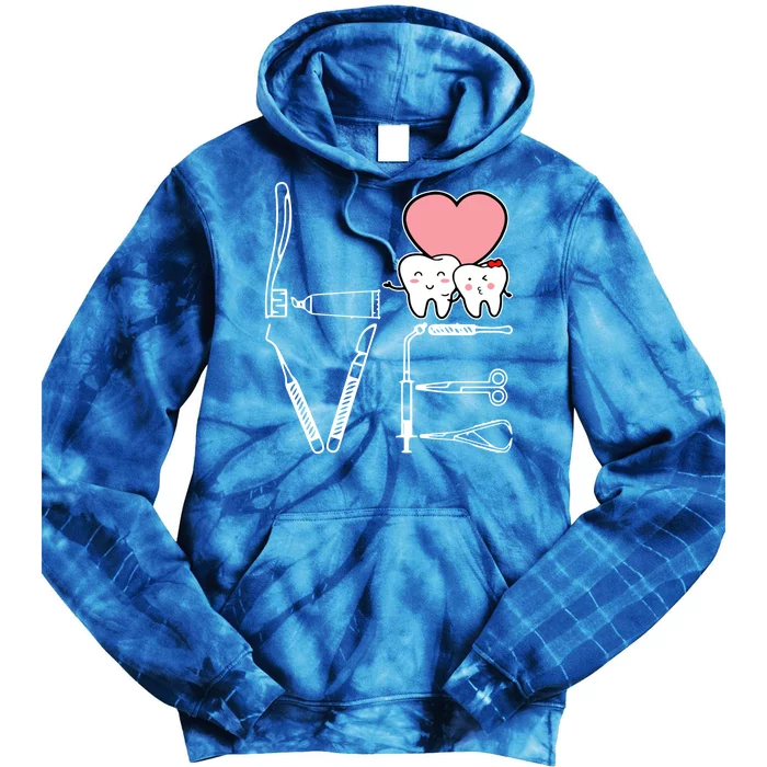 Love Being A Dentist Cute Tie Dye Hoodie