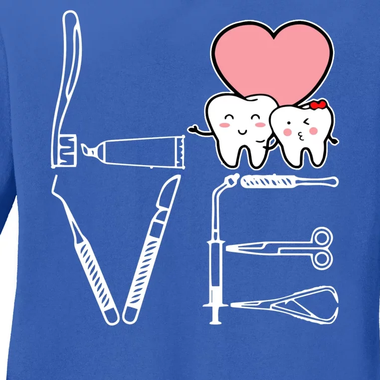 Love Being A Dentist Cute Ladies Long Sleeve Shirt