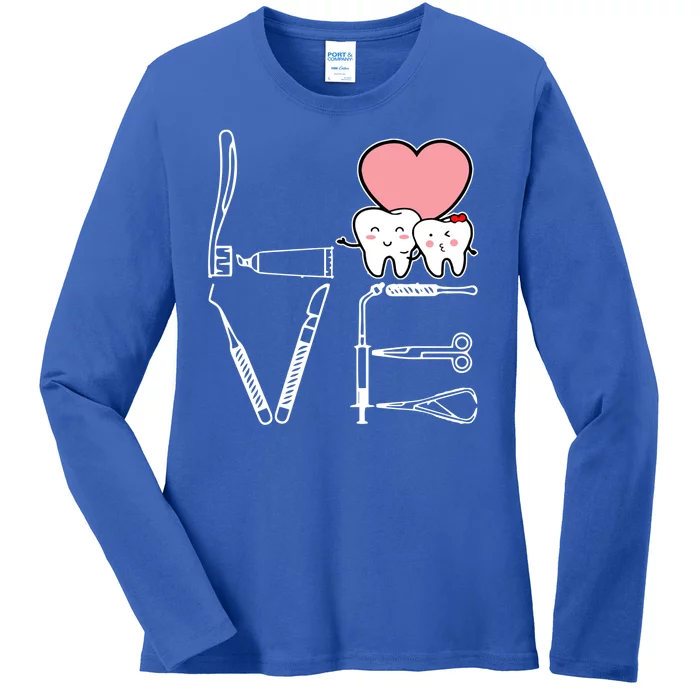 Love Being A Dentist Cute Ladies Long Sleeve Shirt