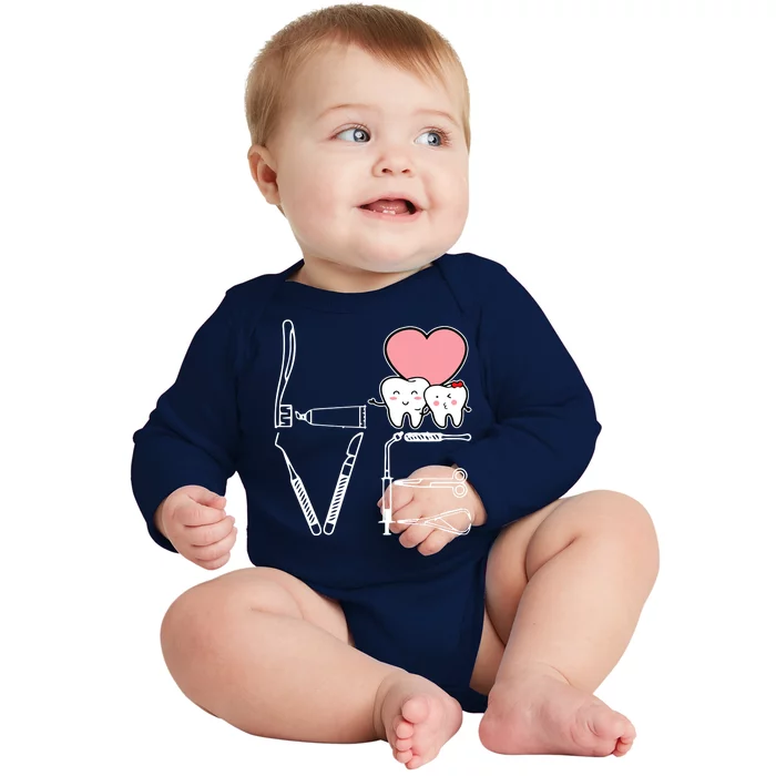 Love Being A Dentist Cute Baby Long Sleeve Bodysuit