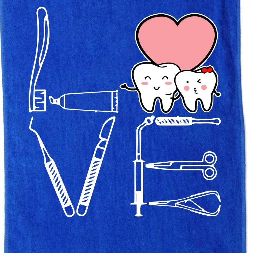 Love Being A Dentist Cute Platinum Collection Golf Towel