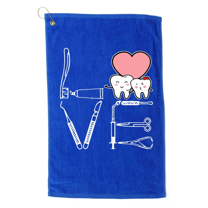 Love Being A Dentist Cute Platinum Collection Golf Towel