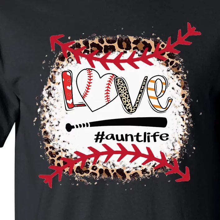 Love Baseball Aunt Tee Baseball Aunt Leopard Tall T-Shirt