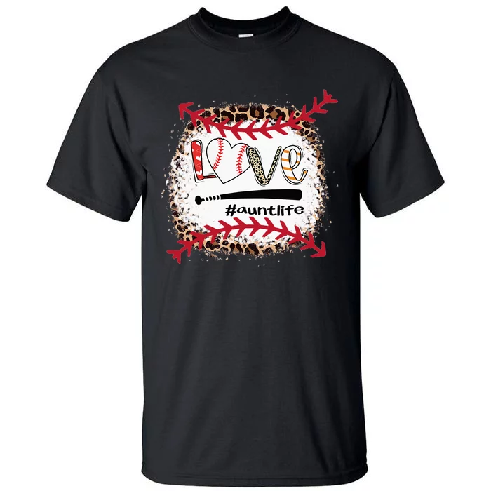 Love Baseball Aunt Tee Baseball Aunt Leopard Tall T-Shirt