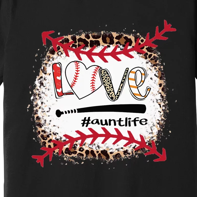 Love Baseball Aunt Tee Baseball Aunt Leopard Premium T-Shirt